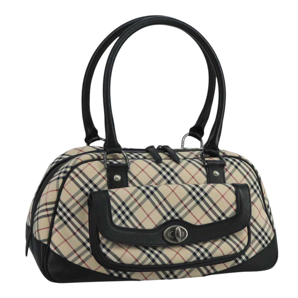 Burberry Nova Check Beige Canvas Shoulder Bag (Pre-Owned)