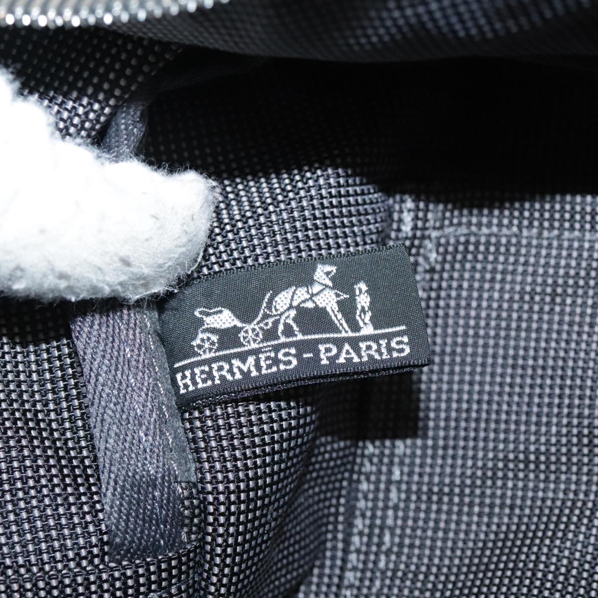 Hermès Herline Grey Canvas Handbag (Pre-Owned)