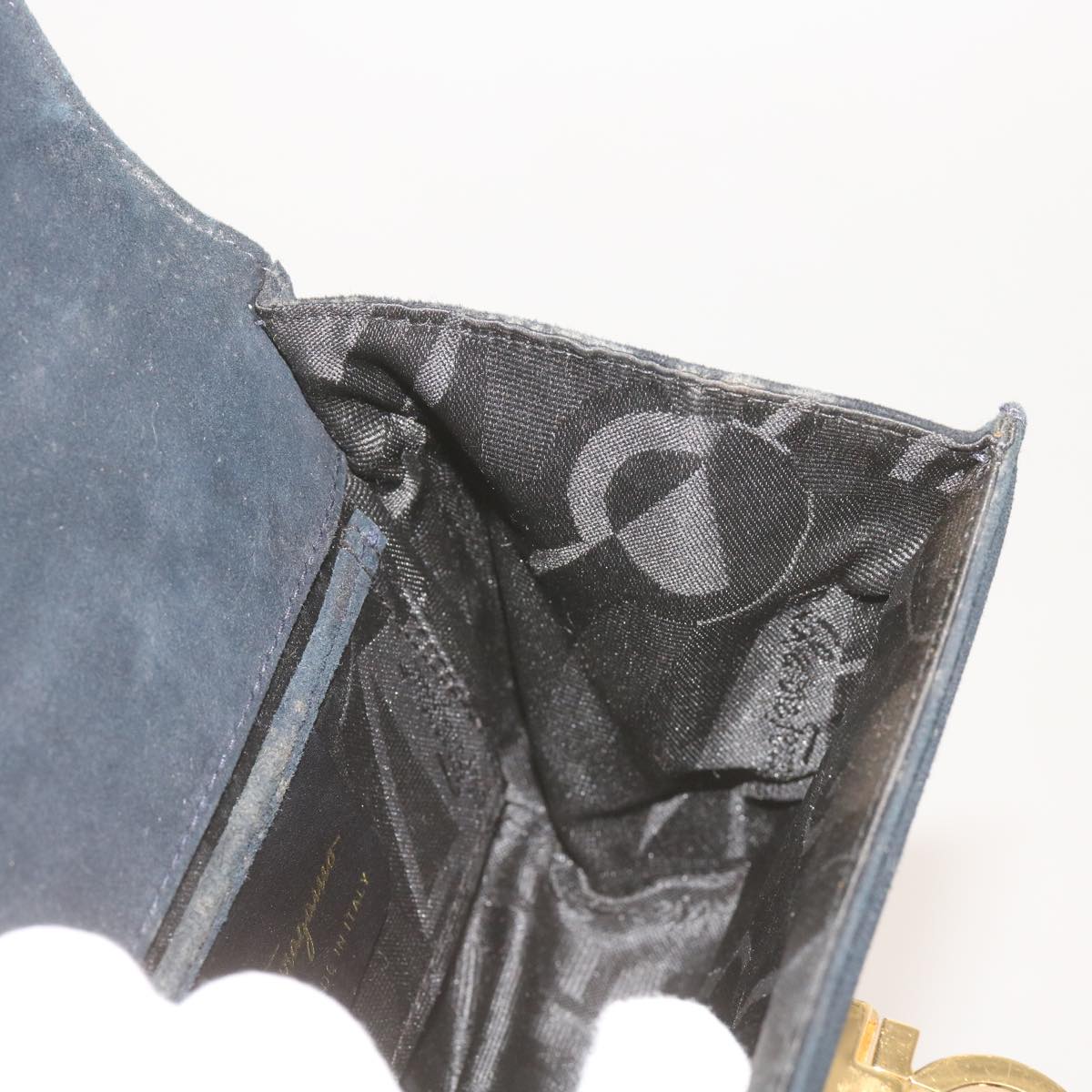 Salvatore Ferragamo Gancini Black Suede Shoulder Bag (Pre-Owned)