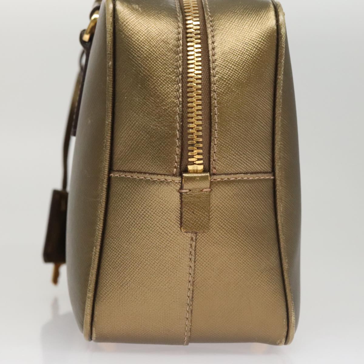 Prada Bauletto Gold Leather Handbag (Pre-Owned)