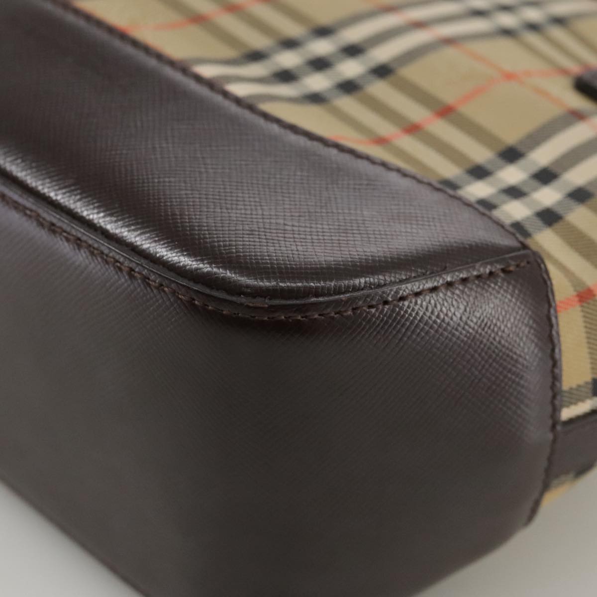 Burberry Nova Check Beige Canvas Handbag (Pre-Owned)