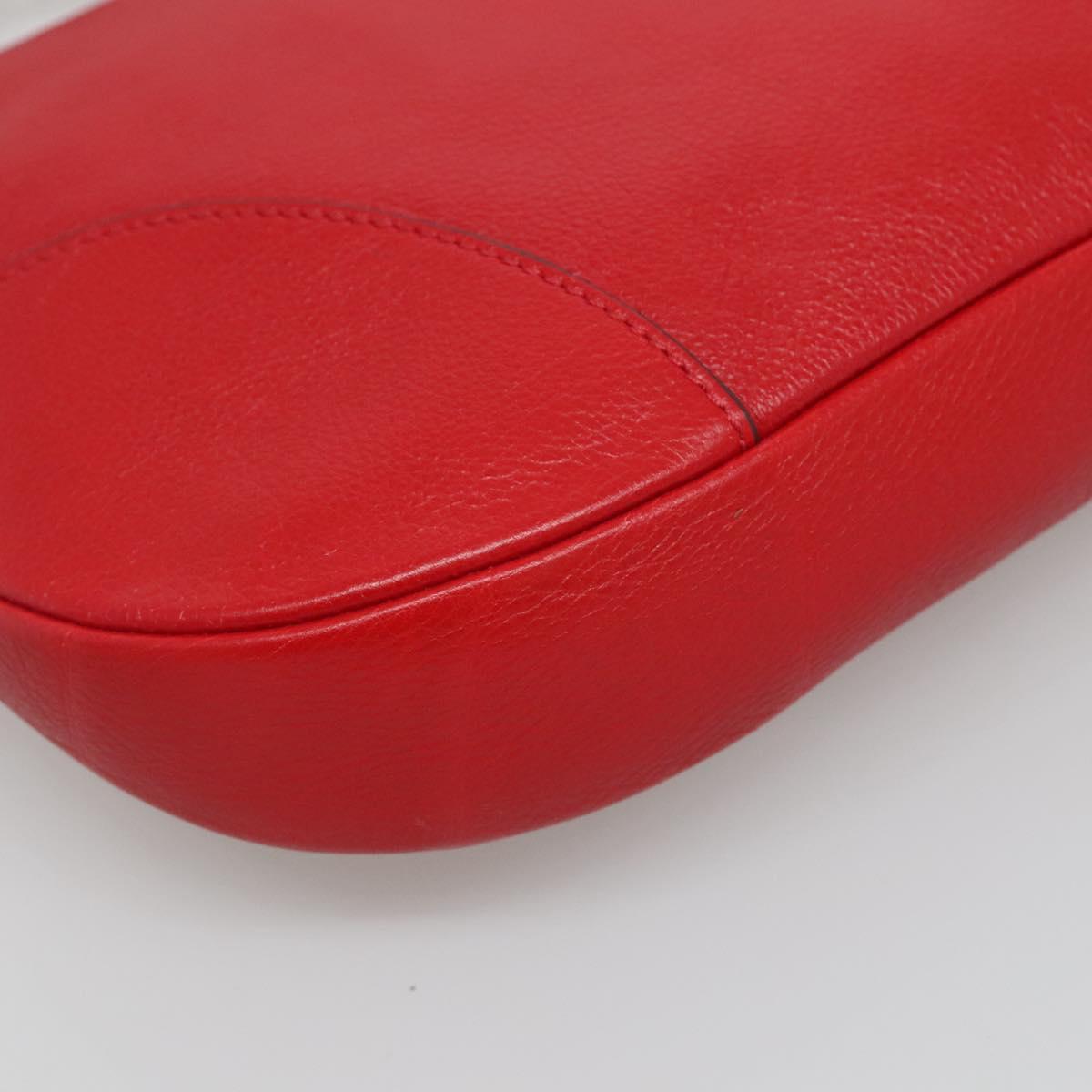 Salvatore Ferragamo Gancini Red Leather Shoulder Bag (Pre-Owned)