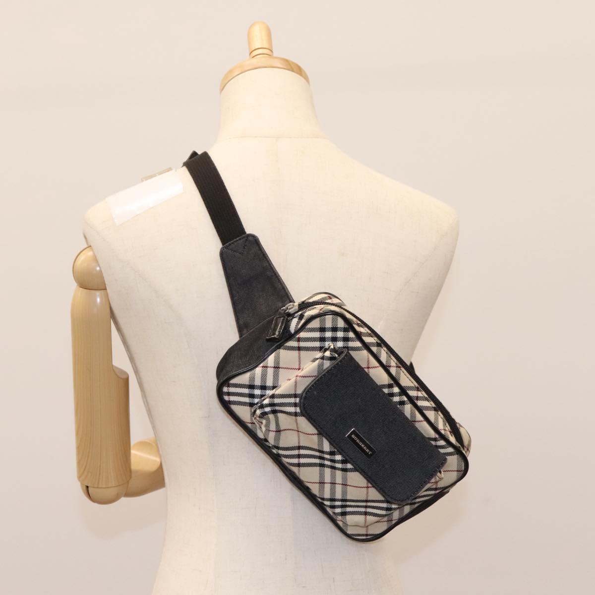 Burberry Nova Check Beige Canvas Shoulder Bag (Pre-Owned)