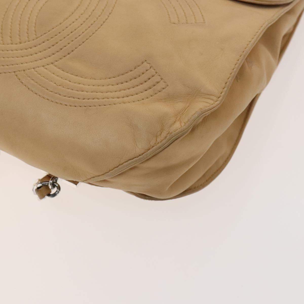 Chanel Cc Beige Leather Backpack Bag (Pre-Owned)