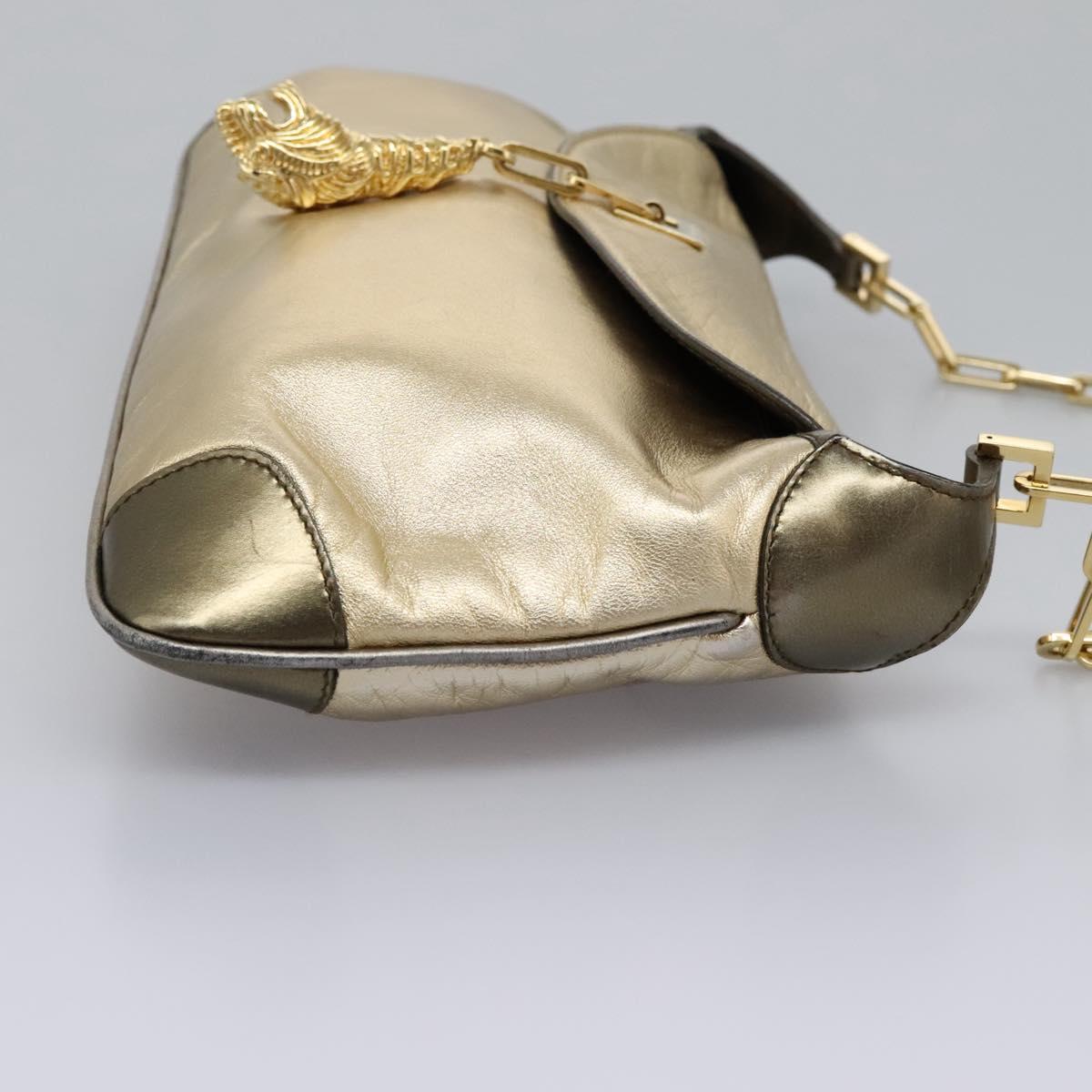Gucci Jackie Vintage Gold Leather Shoulder Bag (Pre-Owned)