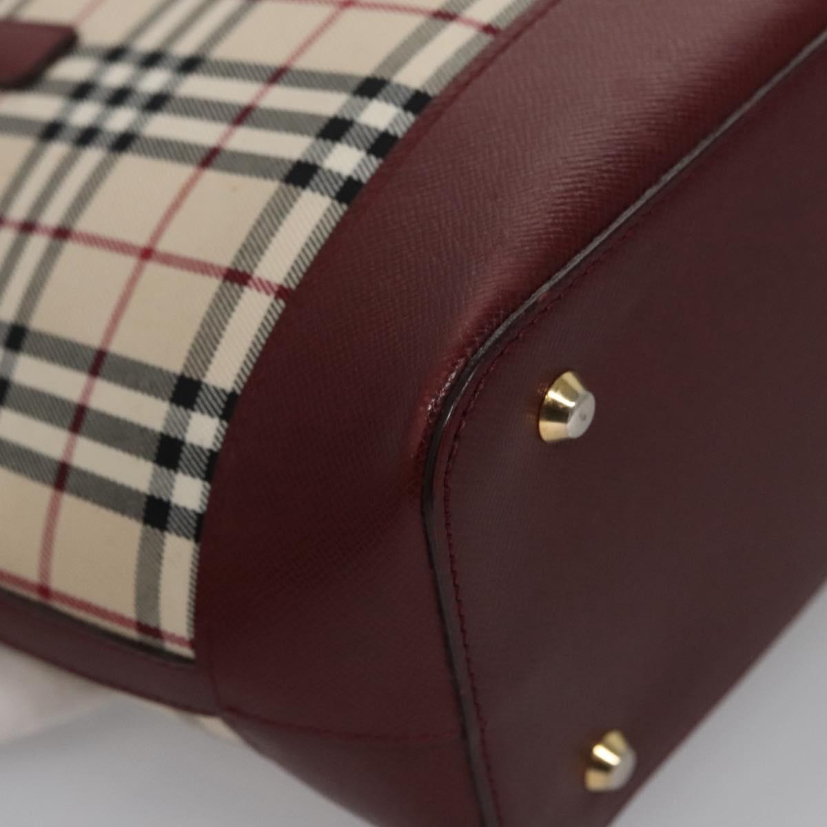 Burberry Nova Check Beige Canvas Shoulder Bag (Pre-Owned)