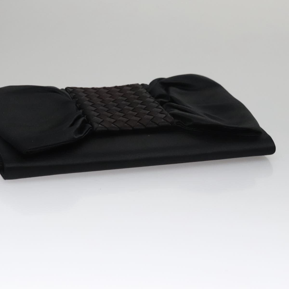 Bottega Veneta Black Silk Clutch Bag (Pre-Owned)