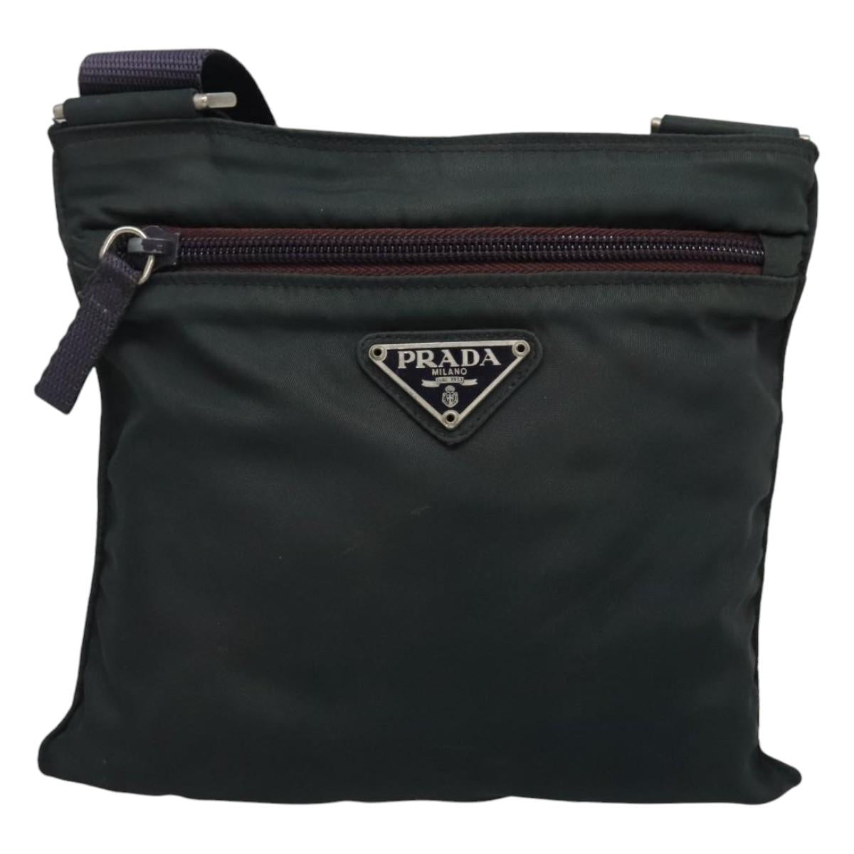 Prada Tessuto Green Synthetic Clutch Bag (Pre-Owned)