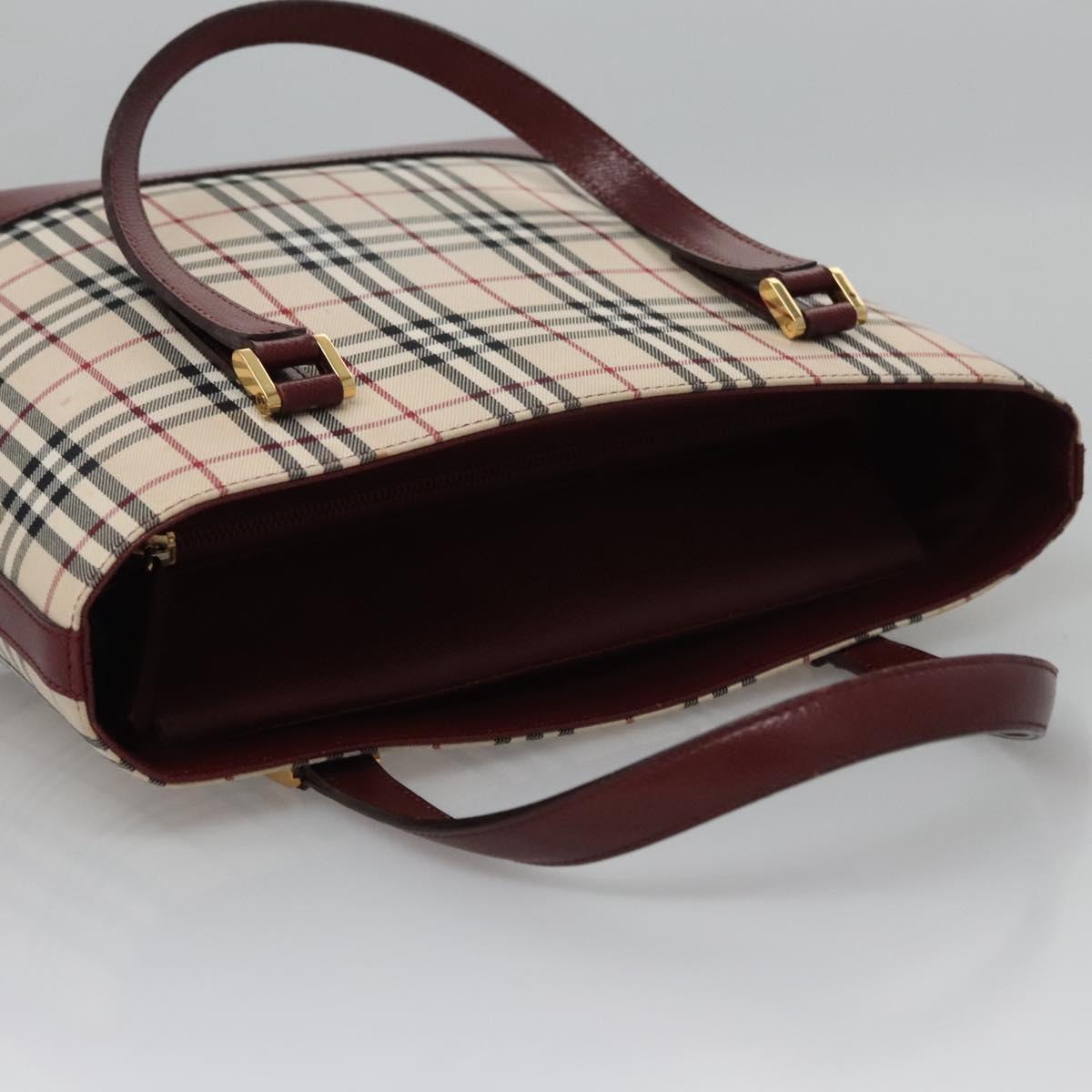 Burberry Nova Check Beige Canvas Shoulder Bag (Pre-Owned)