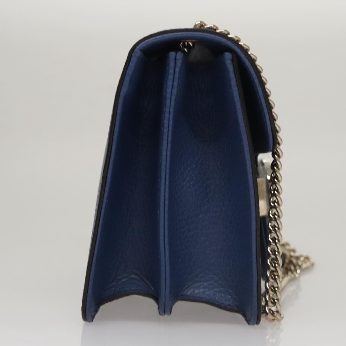 Gucci Interlocking Blue Leather Shoulder Bag (Pre-Owned)