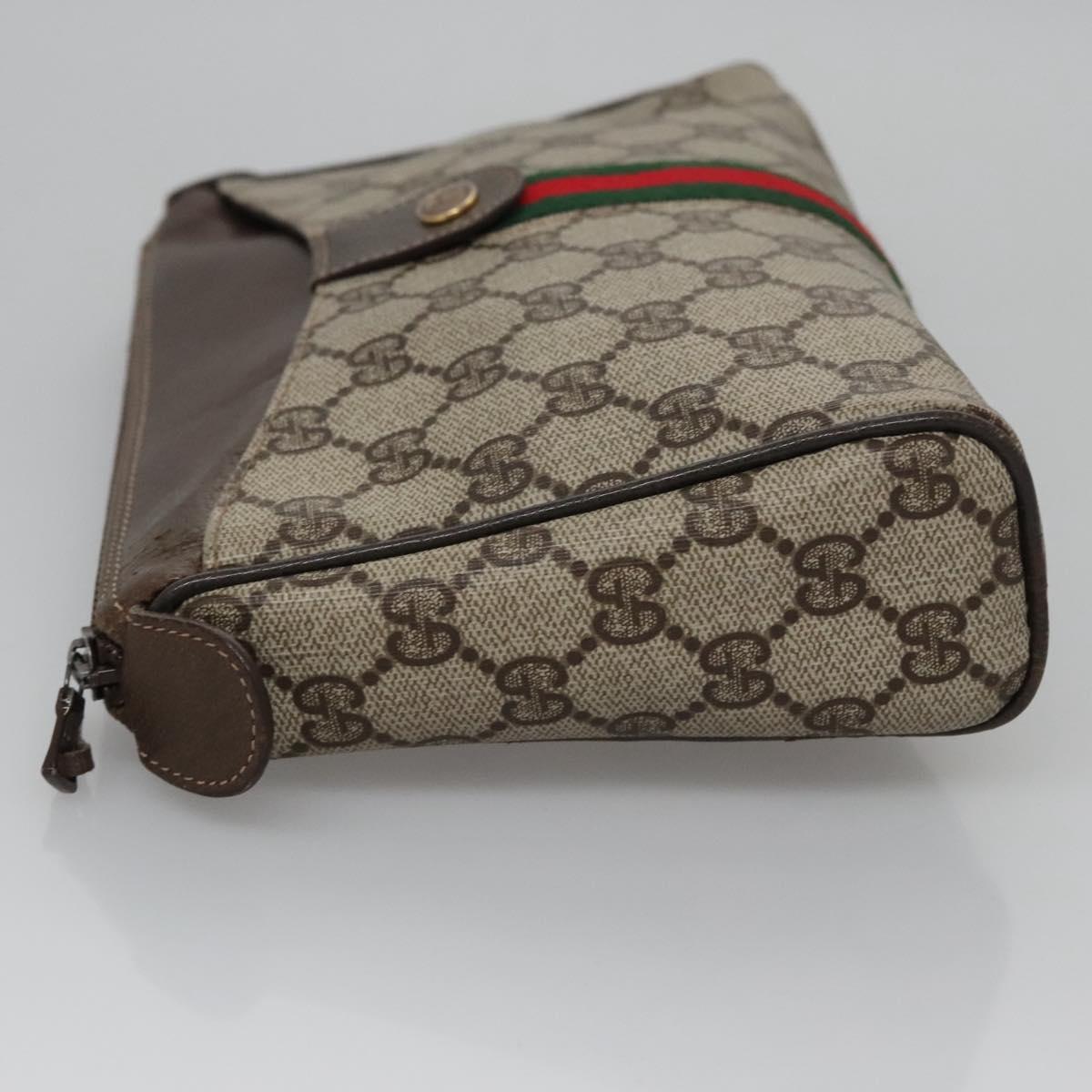 Gucci Ophidia Beige Canvas Clutch Bag (Pre-Owned)