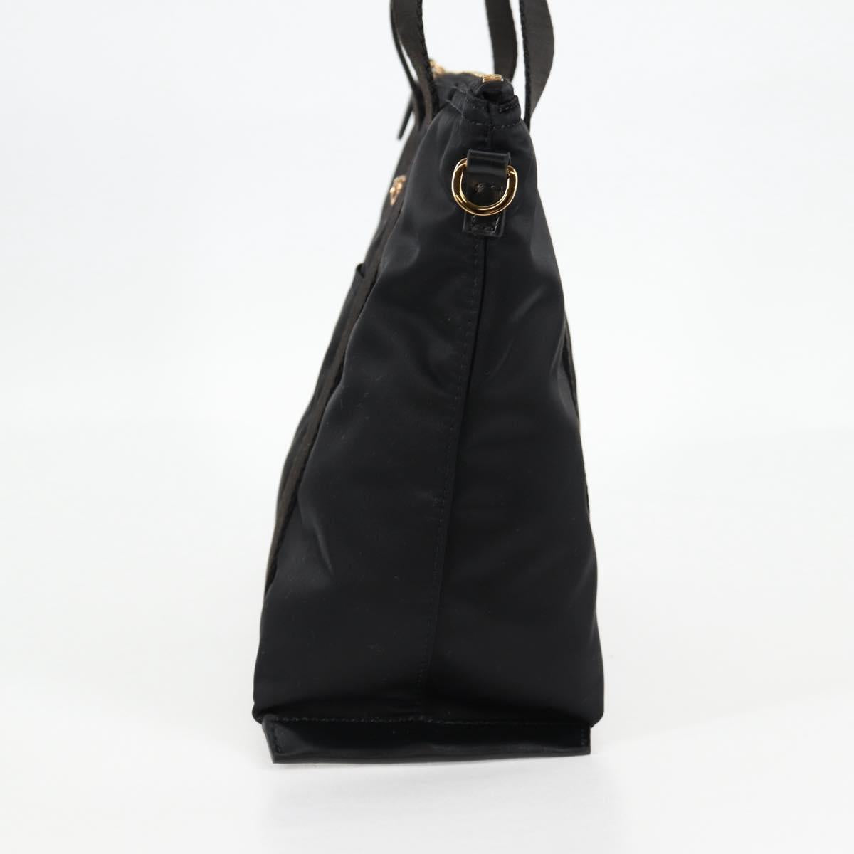 Versace Medusa Black Nylon Handbag (Pre-Owned)