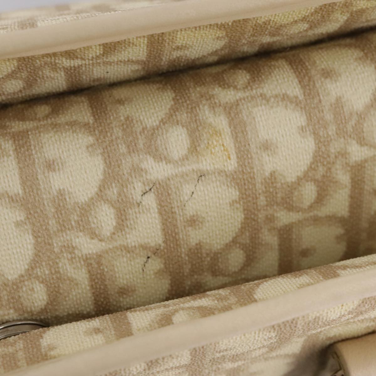 Dior Romantique Beige Canvas Shoulder Bag (Pre-Owned)