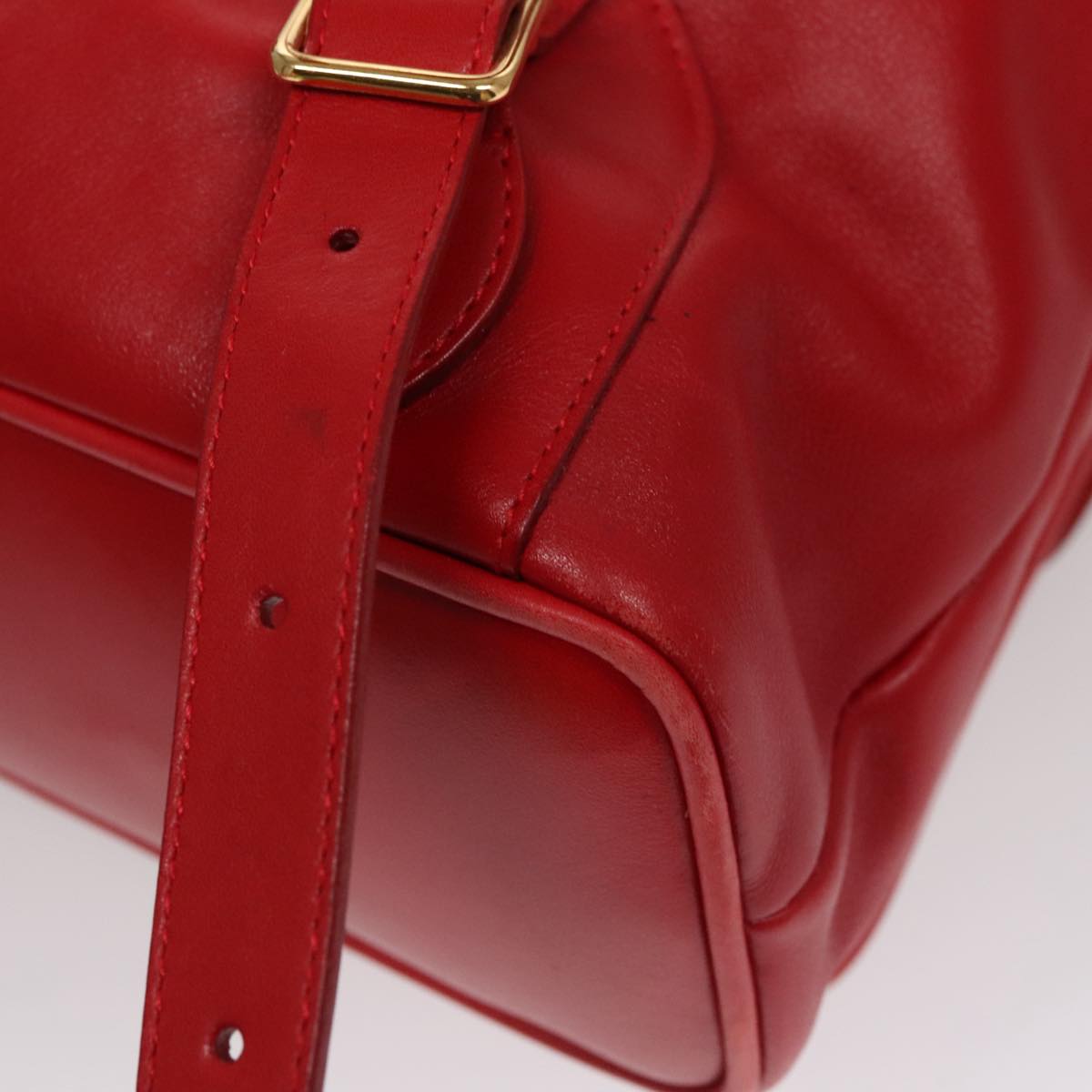 Gucci Bamboo Red Leather Backpack Bag (Pre-Owned)