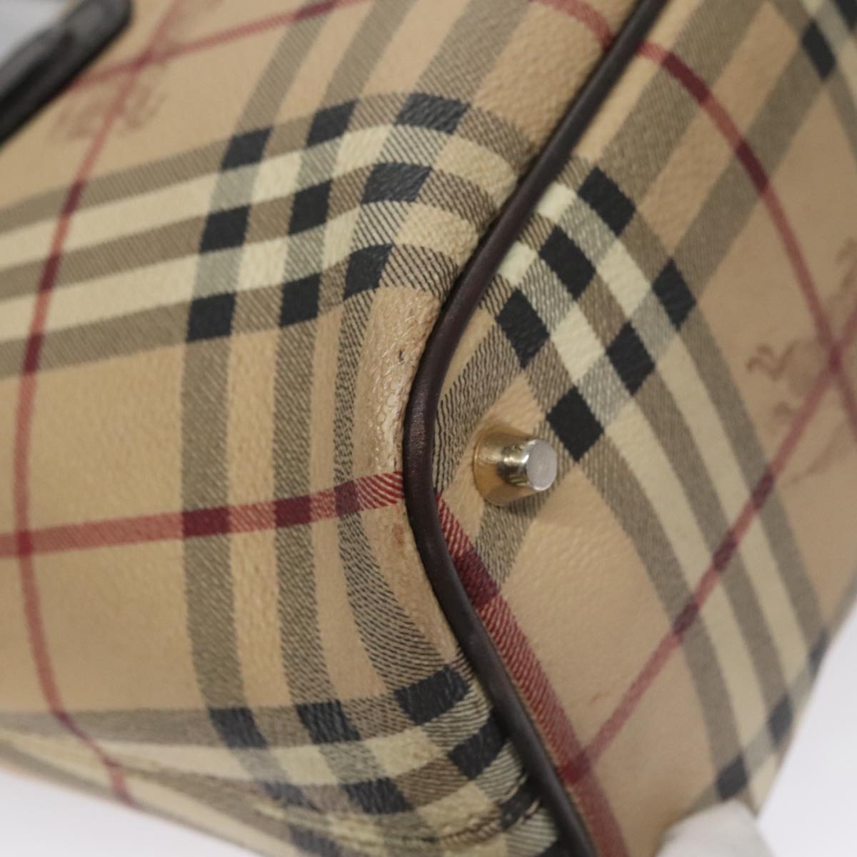 Burberry Nova Check Beige Canvas Tote Bag (Pre-Owned)