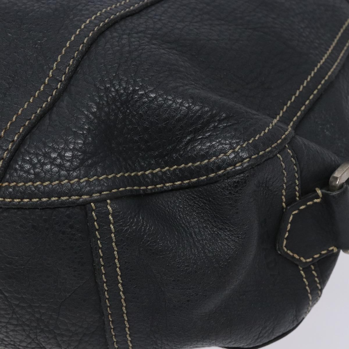 Prada Hobo Navy Leather Shoulder Bag (Pre-Owned)