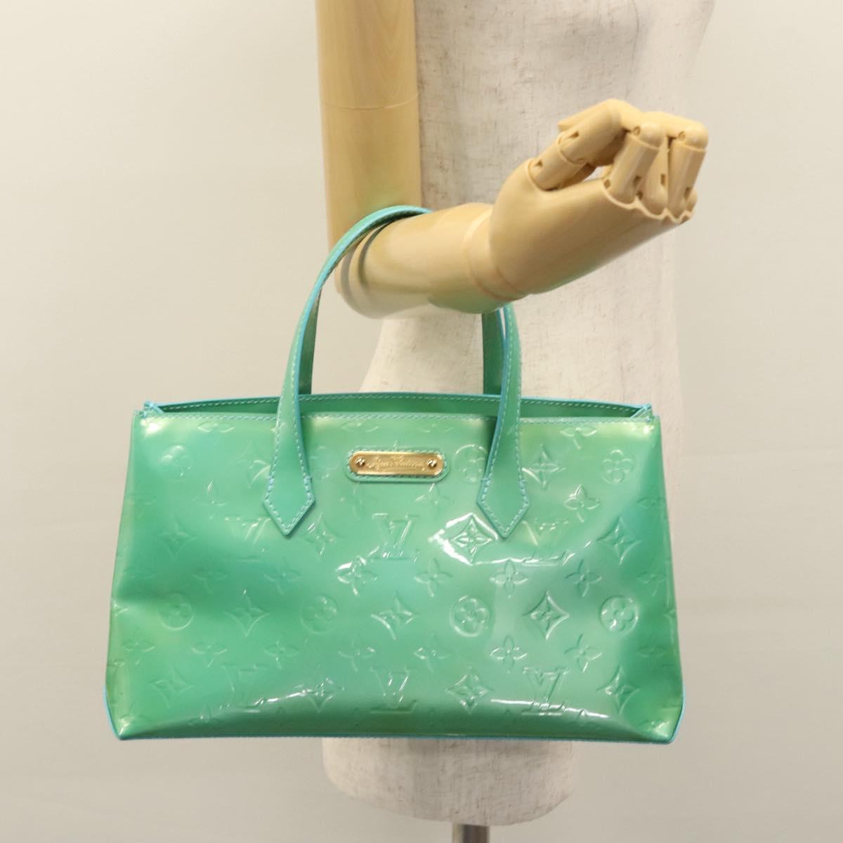 Louis Vuitton Wilshire Blue Patent Leather Handbag (Pre-Owned)