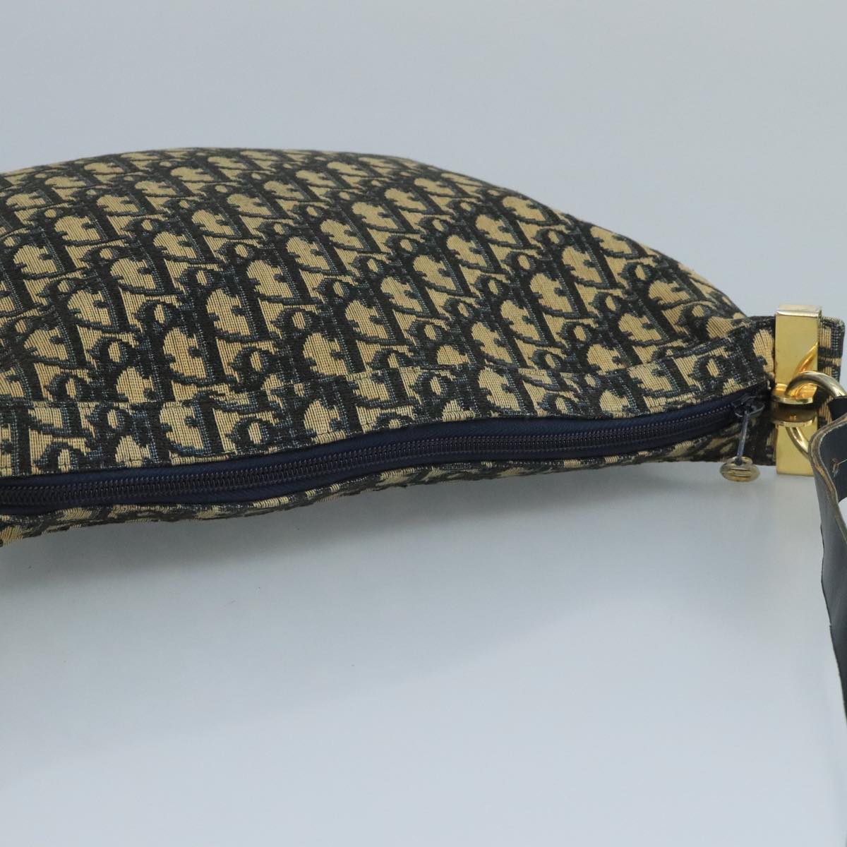 Dior Trotter Navy Canvas Shoulder Bag (Pre-Owned)