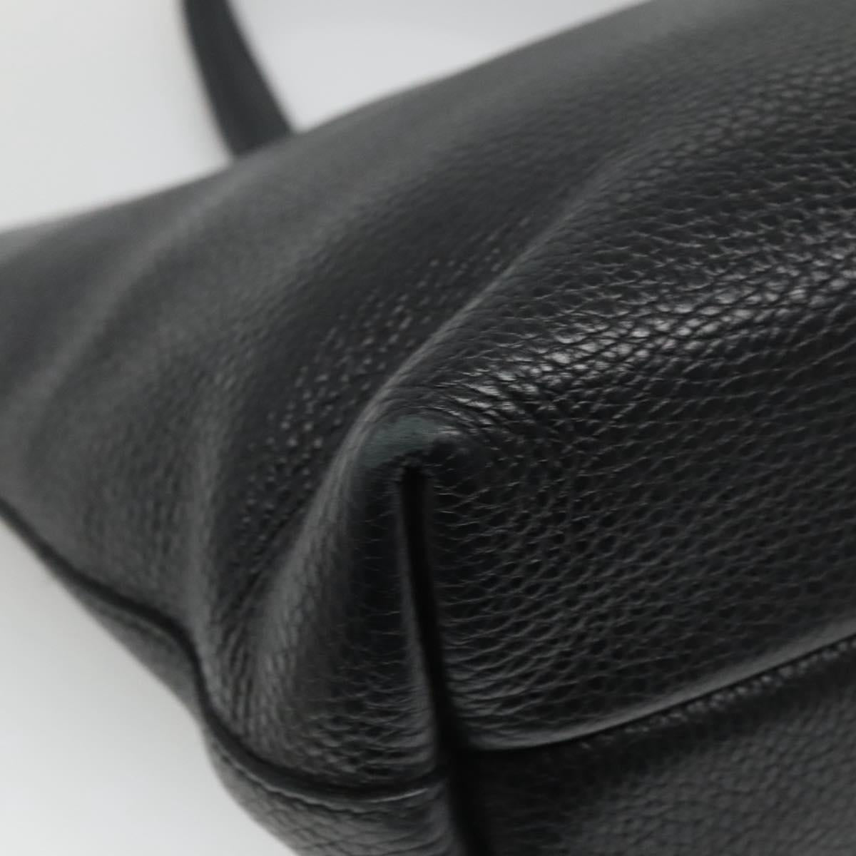 Salvatore Ferragamo Gancini Black Leather Handbag (Pre-Owned)