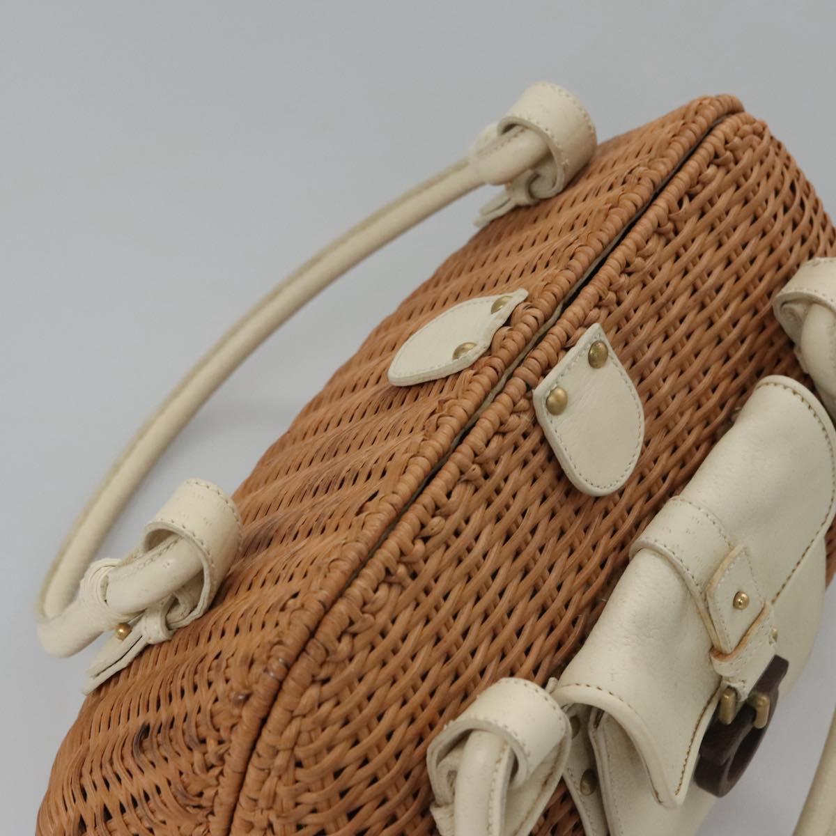 Salvatore Ferragamo Gancini Brown Wicker Handbag (Pre-Owned)