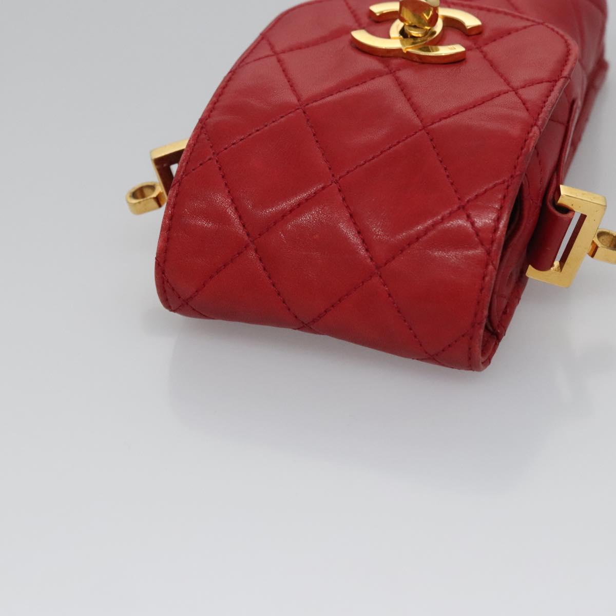 Chanel Phone Case Red Leather Clutch Bag (Pre-Owned)