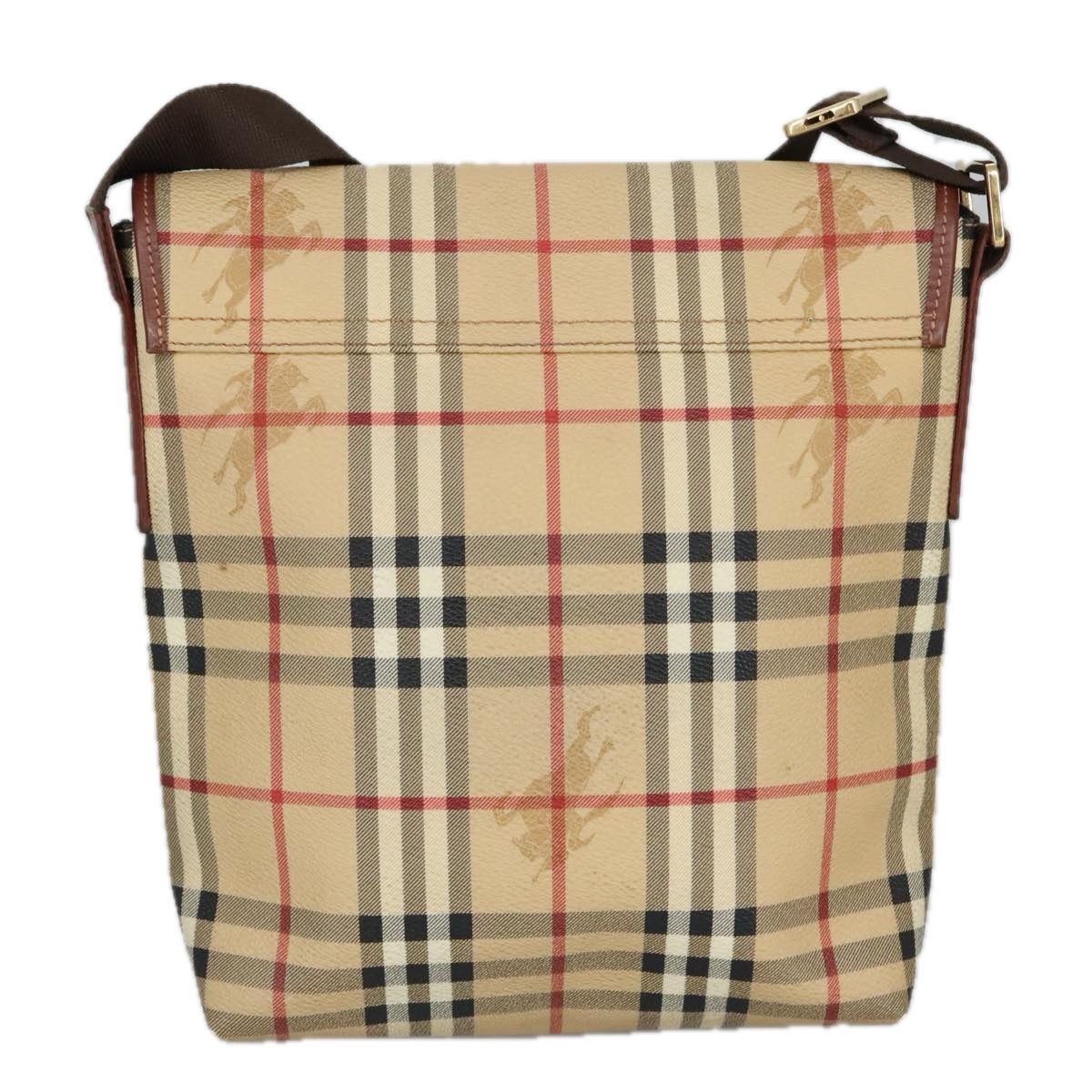 Burberry Nova Check Beige Canvas Shoulder Bag (Pre-Owned)