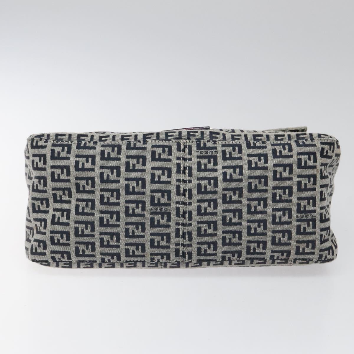 Fendi Mamma Baguette Navy Canvas Shoulder Bag (Pre-Owned)