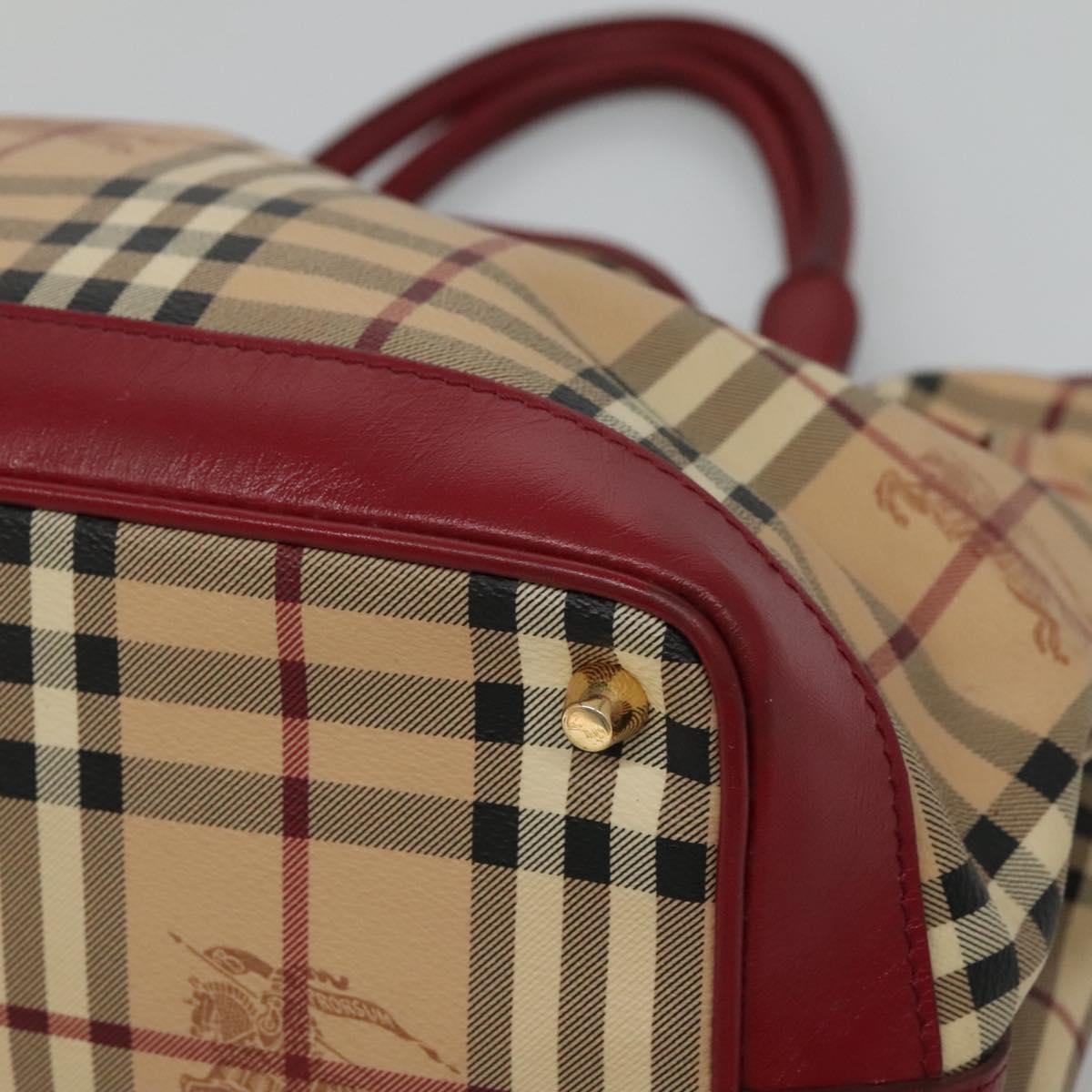 Burberry Haymarket Beige Canvas Handbag (Pre-Owned)