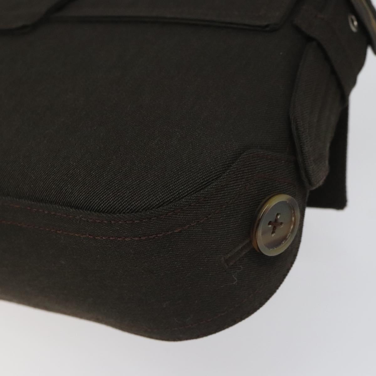 Salvatore Ferragamo Gancini Black Canvas Shoulder Bag (Pre-Owned)