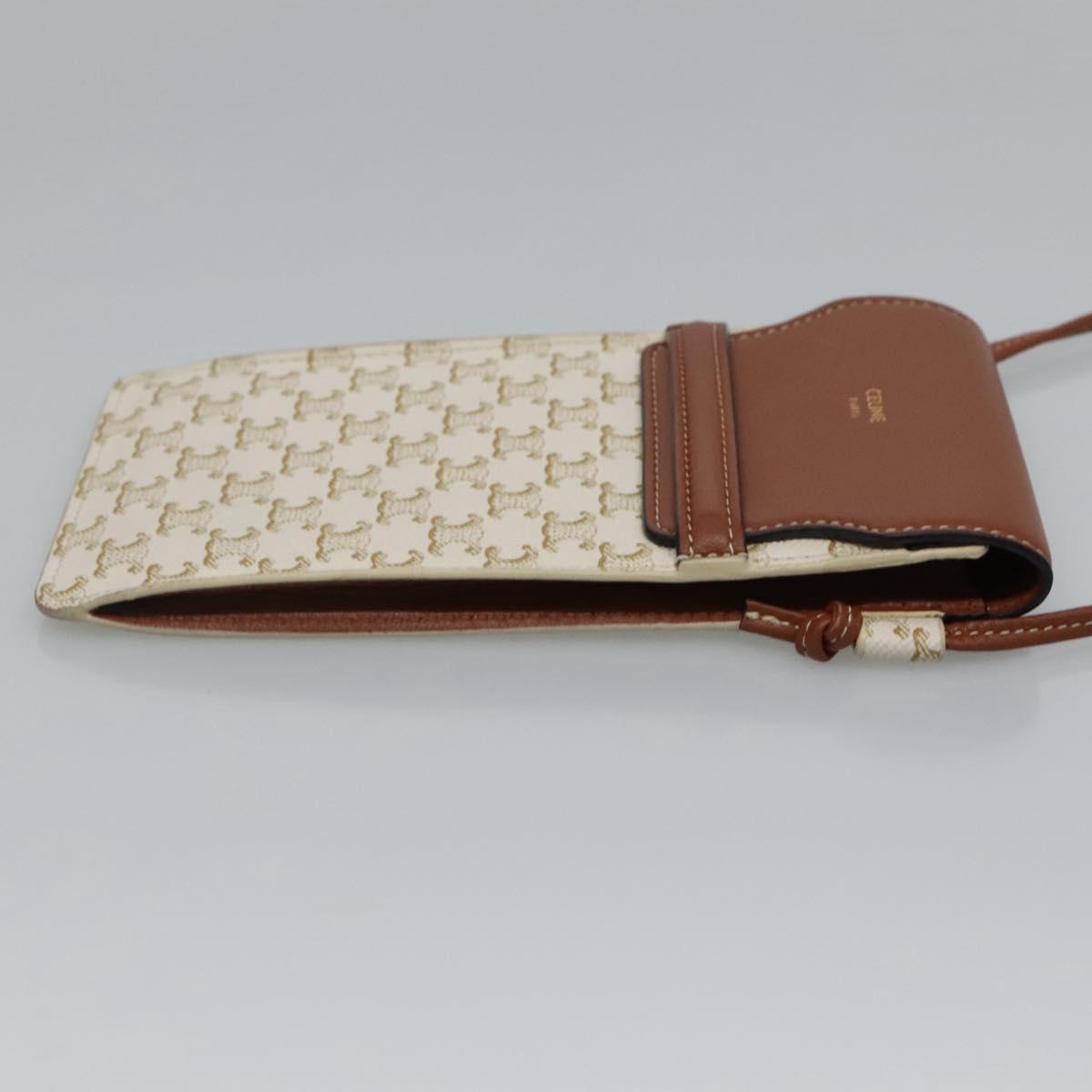 Céline Triomphe Beige Canvas Shoulder Bag (Pre-Owned)