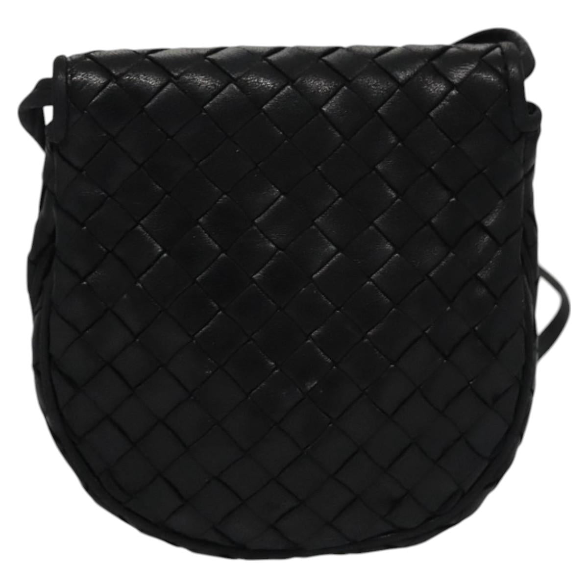 Bottega Veneta Intrecciato Black Leather Clutch Bag (Pre-Owned)
