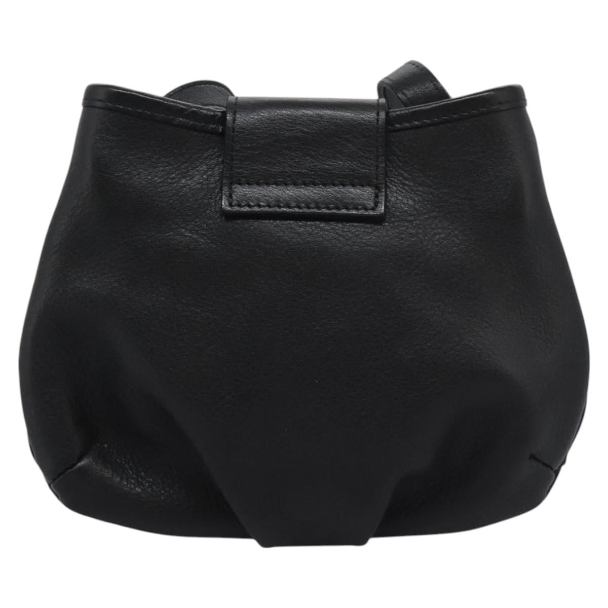 Burberry Nova Check Black Leather Shoulder Bag (Pre-Owned)