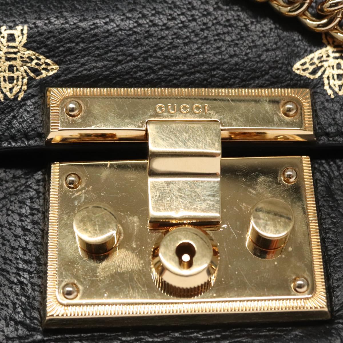 Gucci Padlock Black Leather Shoulder Bag (Pre-Owned)
