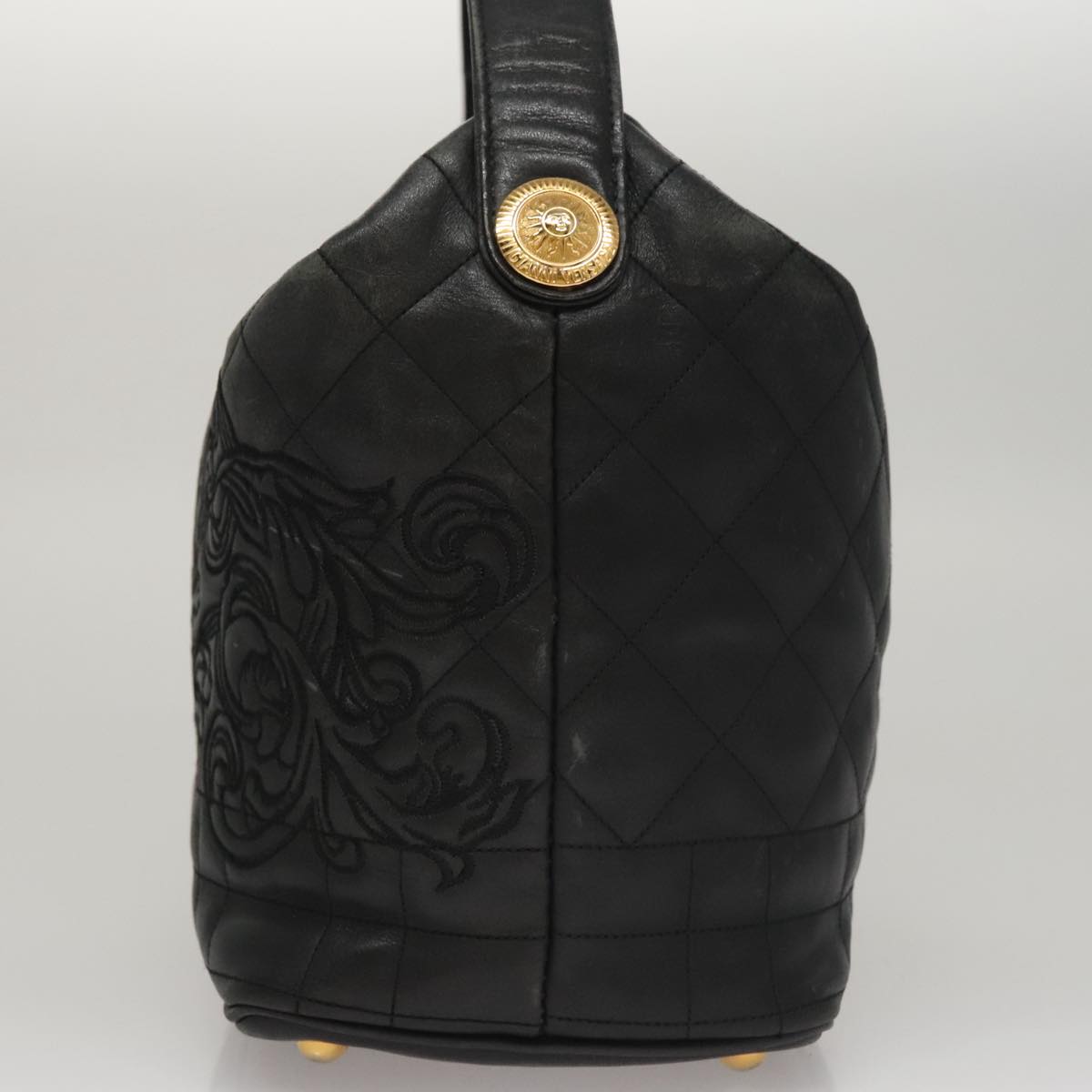 Versace Black Leather Handbag (Pre-Owned)