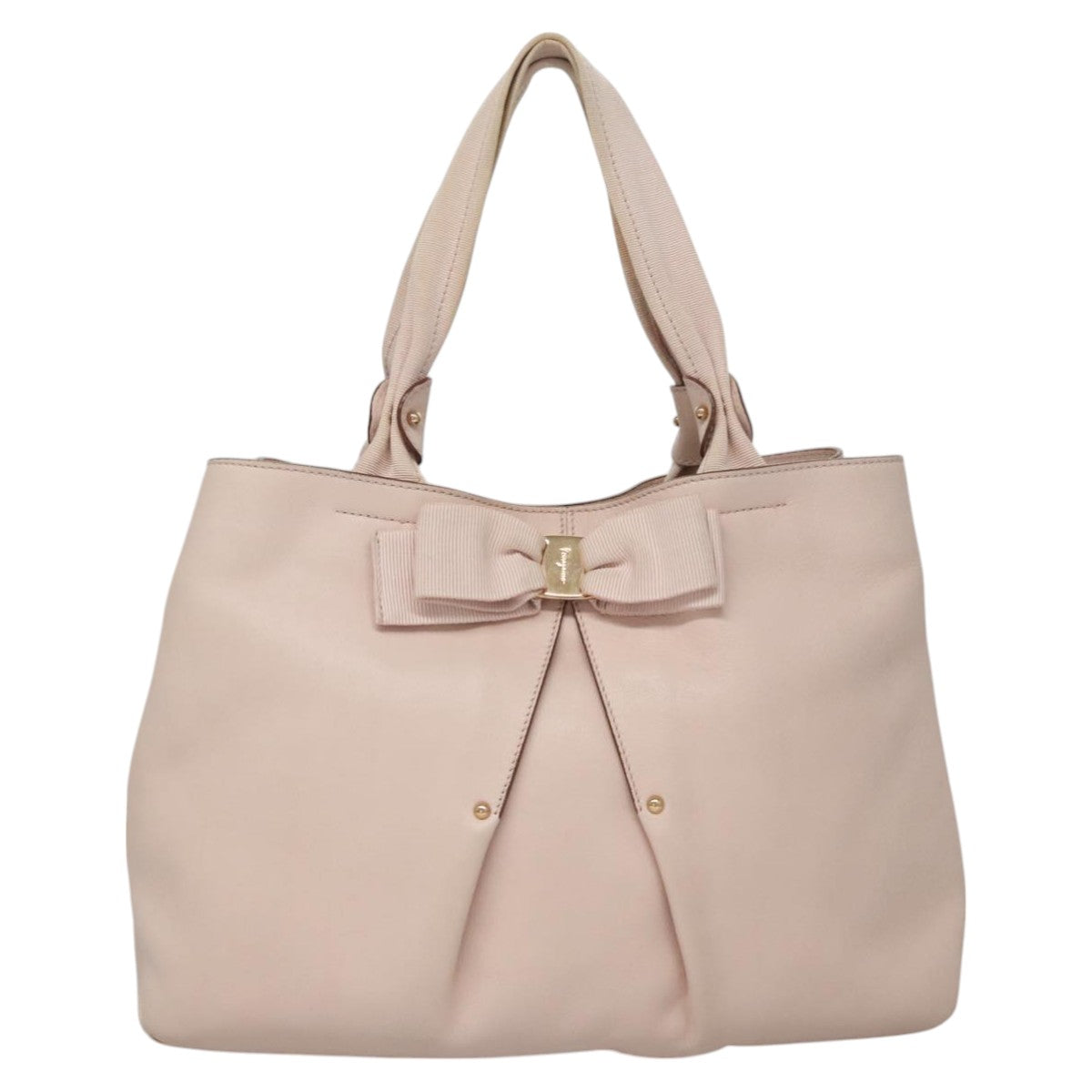 Salvatore Ferragamo Vara Pink Leather Shoulder Bag (Pre-Owned)