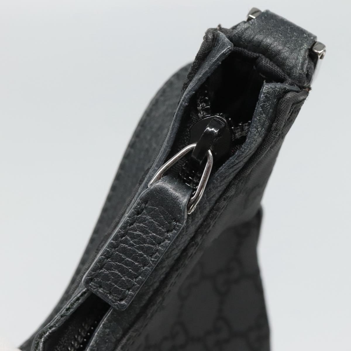 Gucci Jackie Black Canvas Shoulder Bag (Pre-Owned)