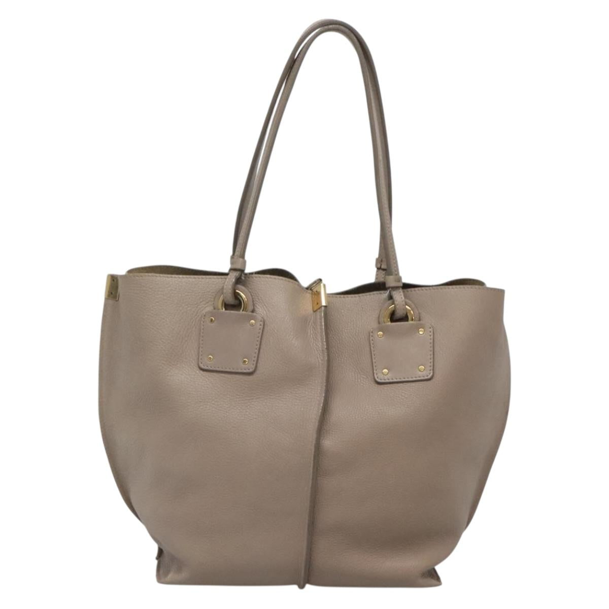 Chloé Vick Beige Leather Tote Bag (Pre-Owned)