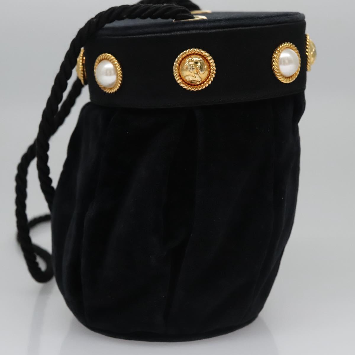Salvatore Ferragamo Black Velvet Shoulder Bag (Pre-Owned)