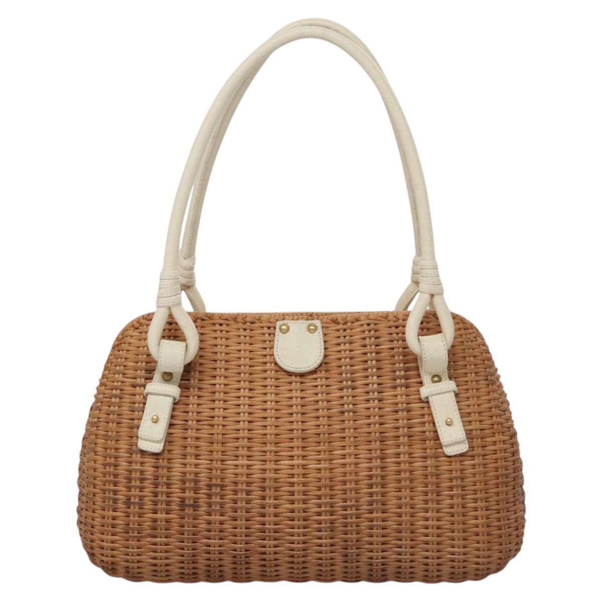 Salvatore Ferragamo Gancini Brown Wicker Handbag (Pre-Owned)
