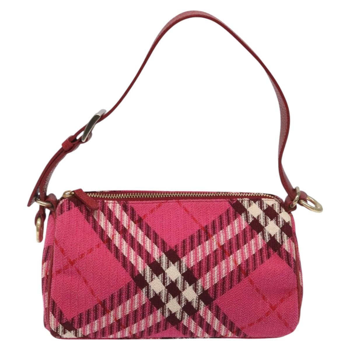 Burberry Nova Check Pink Canvas Handbag (Pre-Owned)