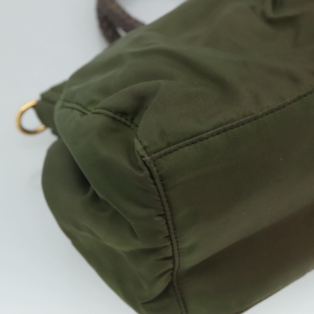 Prada Tessuto Khaki Synthetic Handbag (Pre-Owned)
