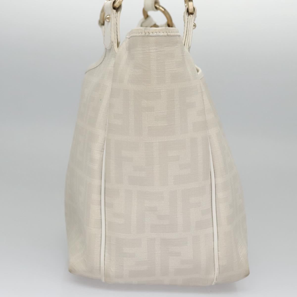 Fendi Zucca White Canvas Handbag (Pre-Owned)