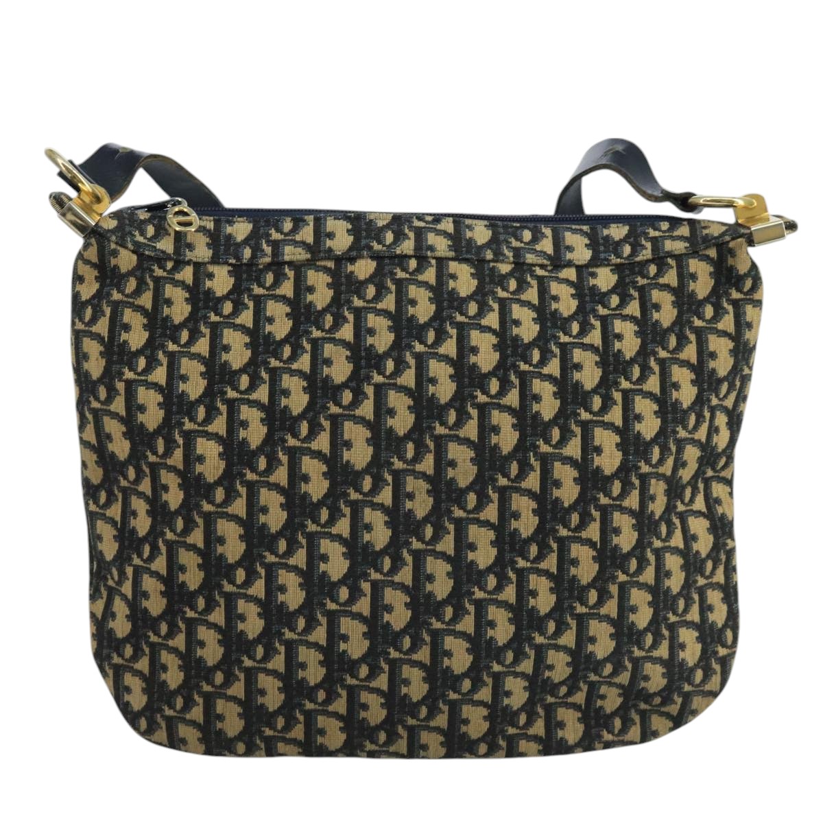 Dior Trotter Navy Canvas Shoulder Bag (Pre-Owned)