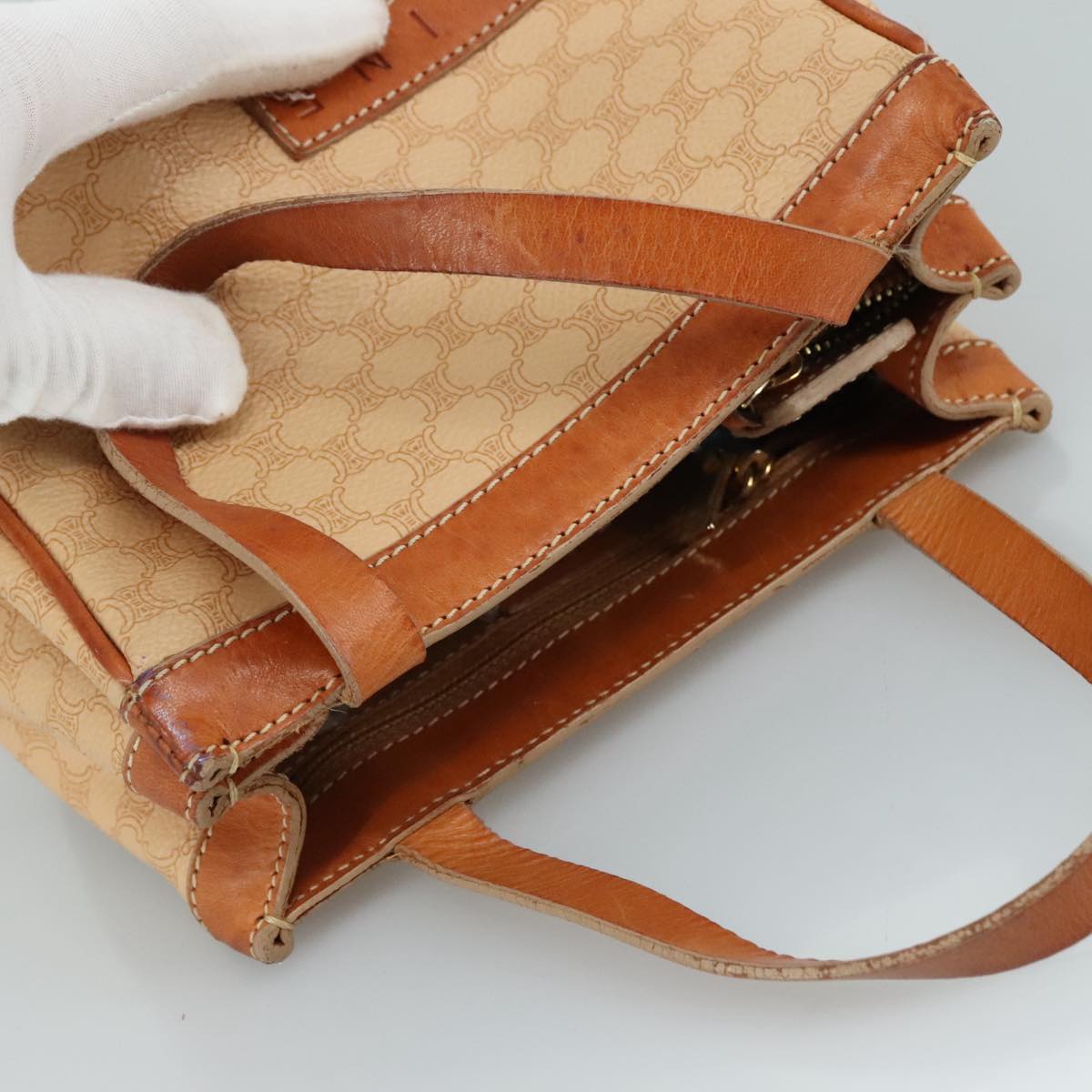 Céline Macadam Beige Canvas Handbag (Pre-Owned)