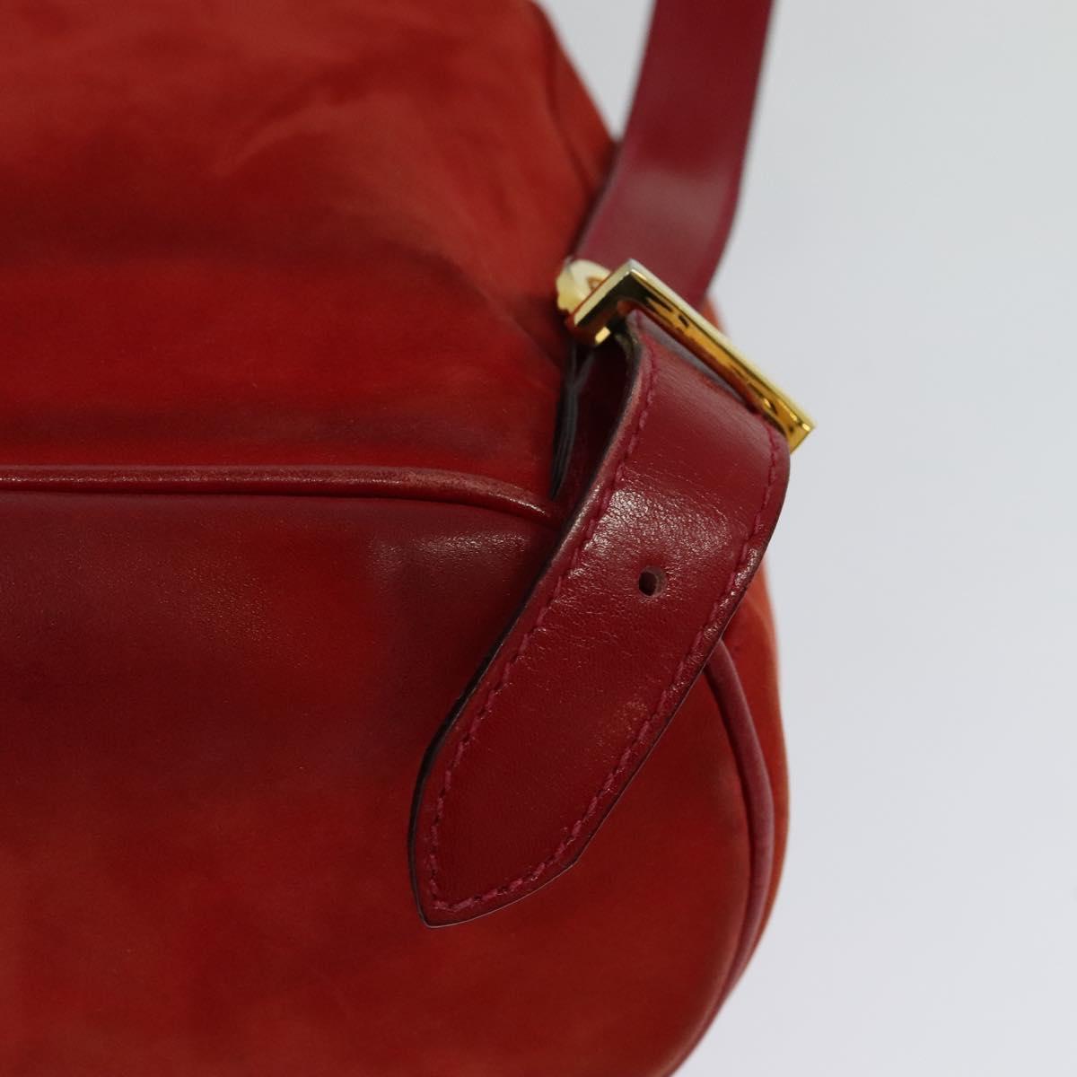 Salvatore Ferragamo Gancini Red Suede Backpack Bag (Pre-Owned)