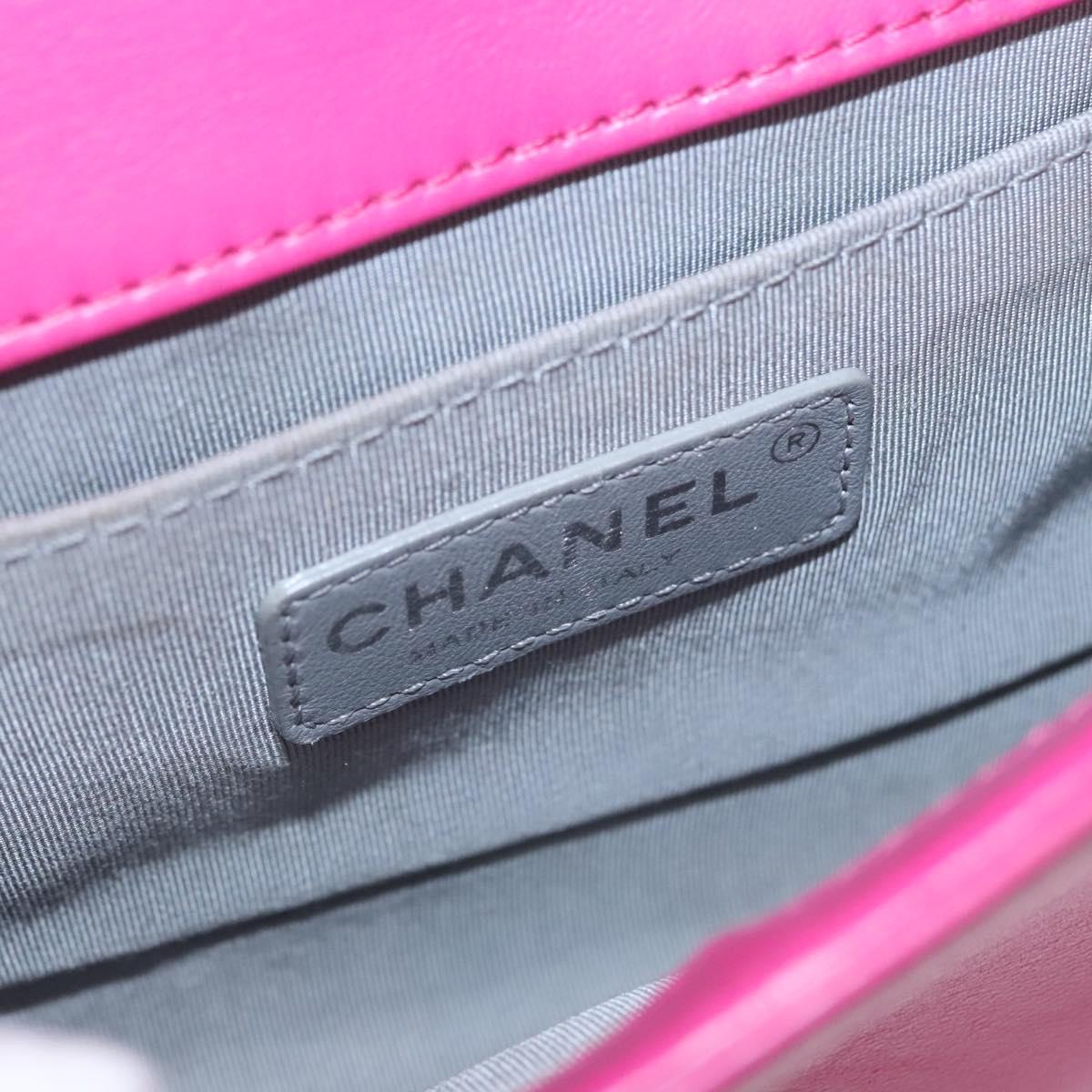 Chanel Boy Pink Velvet Shoulder Bag (Pre-Owned)