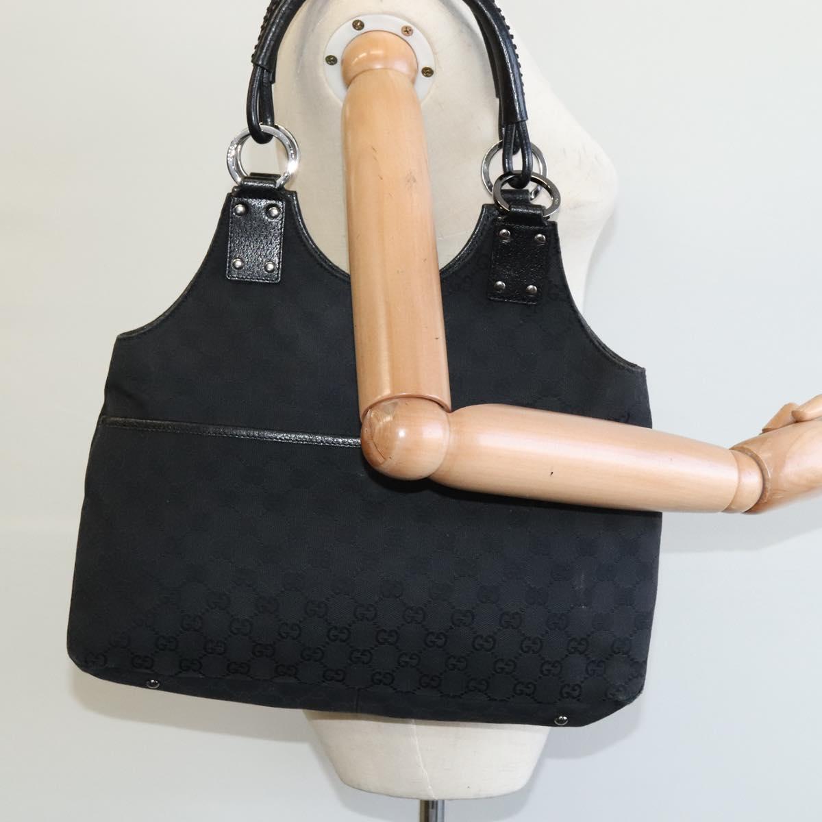 Gucci Gg Canvas Black Canvas Shoulder Bag (Pre-Owned)