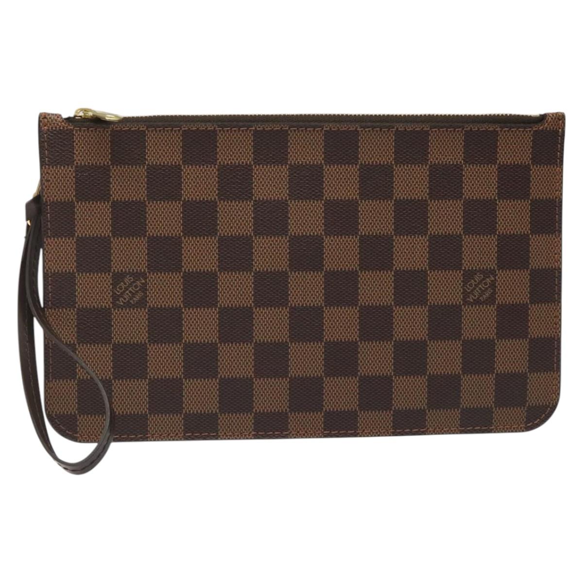 Louis Vuitton Pochette Accessoire Brown Canvas Clutch Bag (Pre-Owned)