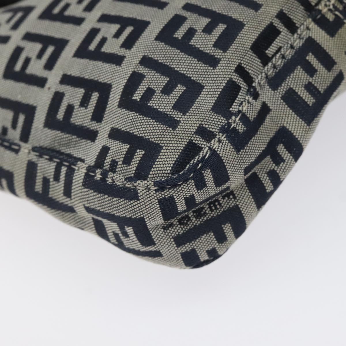 Fendi Zucchino Navy Canvas Shoulder Bag (Pre-Owned)
