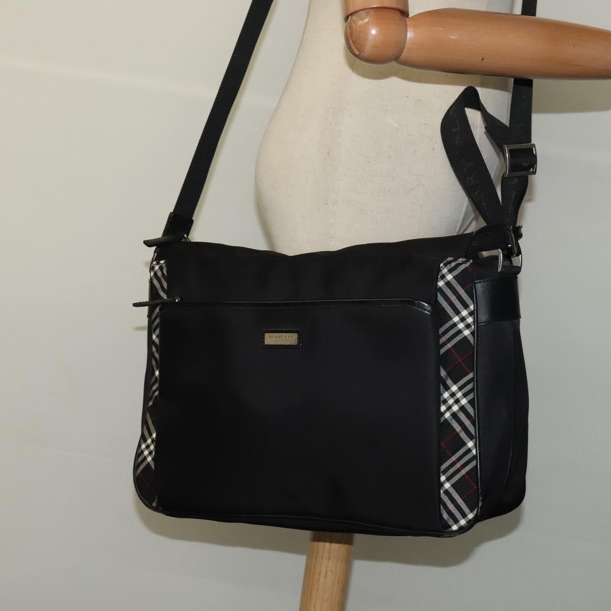 Burberry Nova Check Black Synthetic Shoulder Bag (Pre-Owned)
